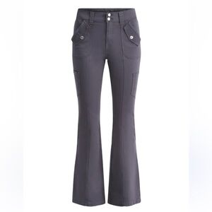 A406 Twill Utility Flare Cargo Pants Gray NWT sz Small Midrise